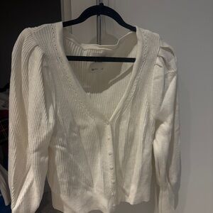Abercrombie & Fitch Cream Cardigan Sweater